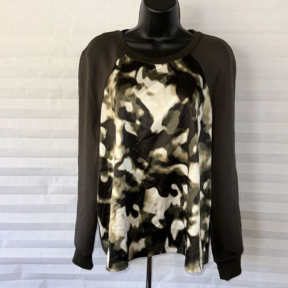 Simply Vera Vera Wang Women's Brown Long Sleeve Shirt Size XL Casual Top